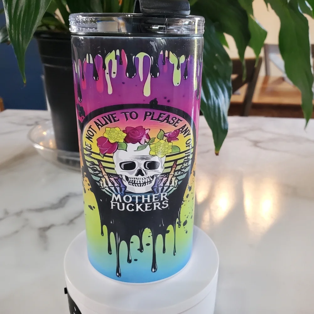 You Are Not Alive to Please Any of These 4 in 1 Can Cooler 14oz Tumbler 🎉Sale